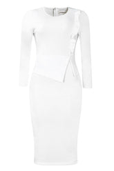Dunkelblaues, langärmliges, figurbetontes Kleid